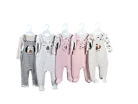 2Pcs Quilted Dungaree Bodysuit